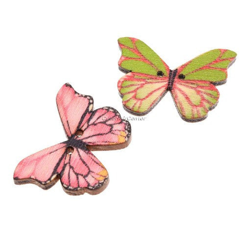 Colorful Butterfly Wooden Scrapbooking Buttons